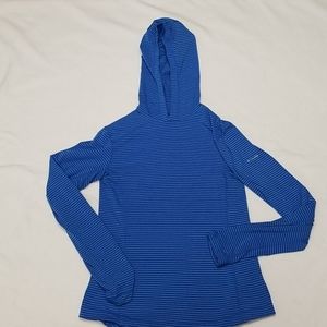 Columbia blue Omni-wick striped hoodie sz S
